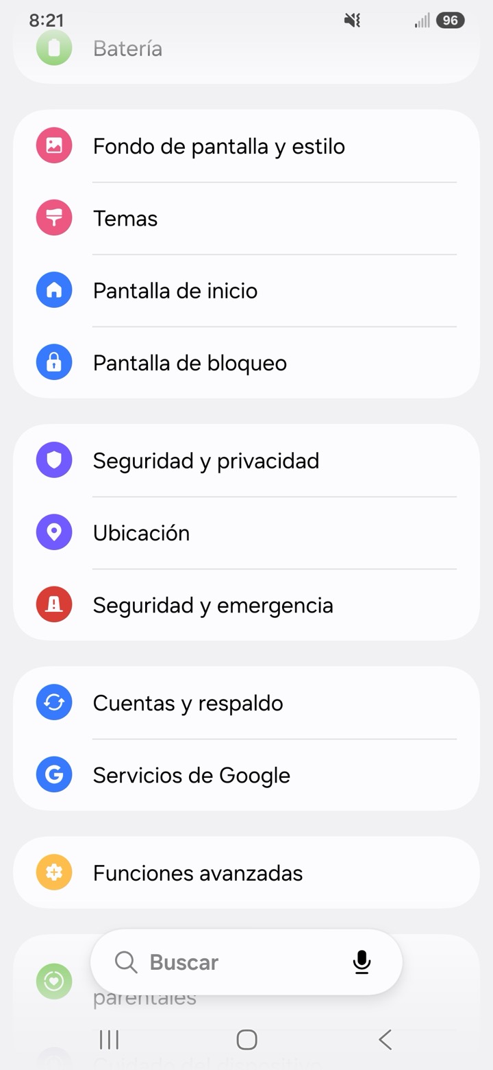 Ajustes de Android