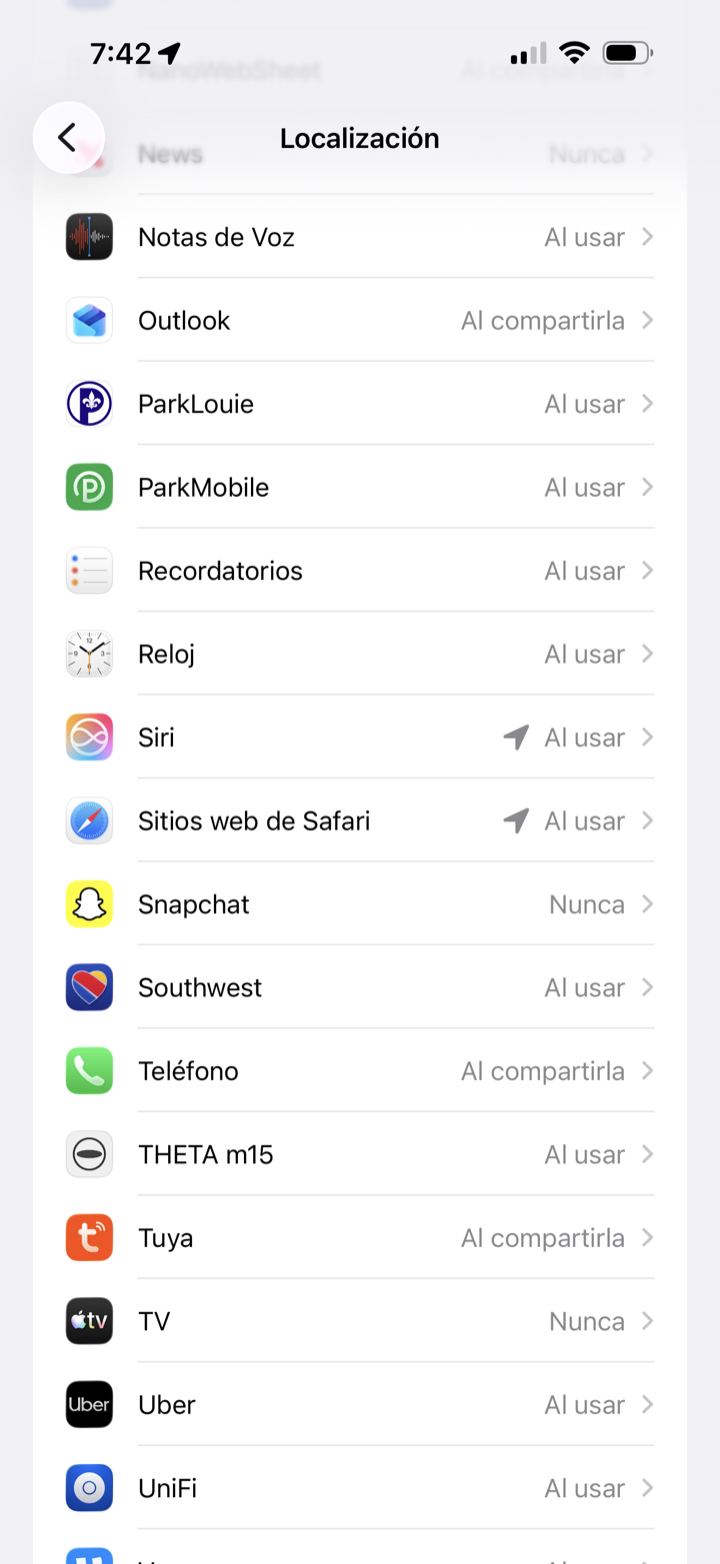Lista de Localización